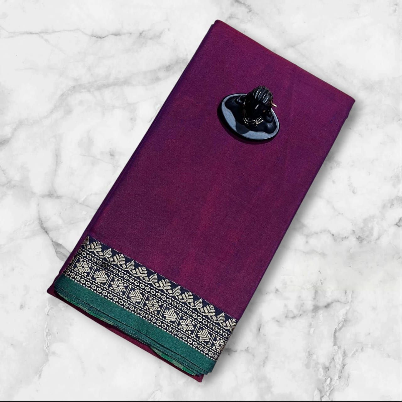 Narayanapet Sindoor Border Saree - Dusty Rose Pink